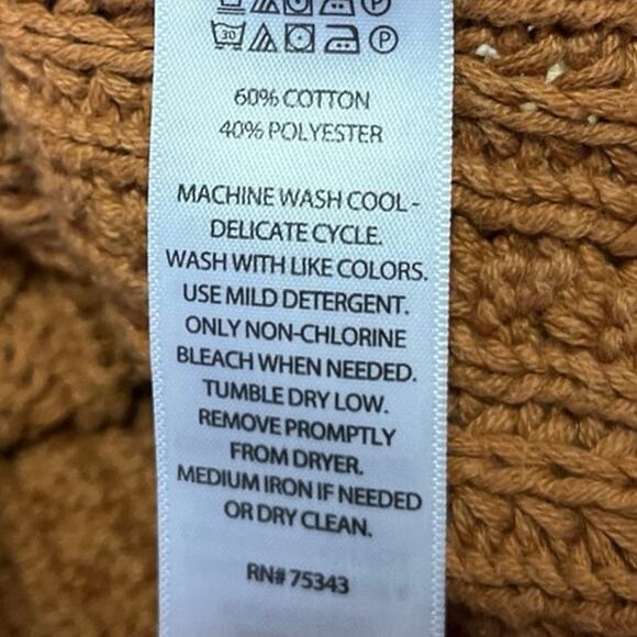 Rachel Zoe Brown Chunky Cable Knit Sleeveless Crew Neck Sweater Vest Top Size XS - Picture 5 of 5